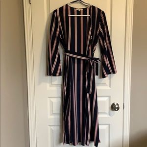 Long Striped Beach Coverup